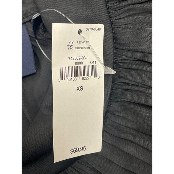 Gap Women’s Black Pleated High Neck Blouse With Button Back Size XS - New - Picture 8 of 9